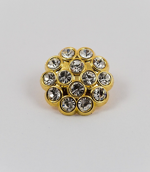 Gold Cluster Diamante Button 36L x 10 - Click Image to Close